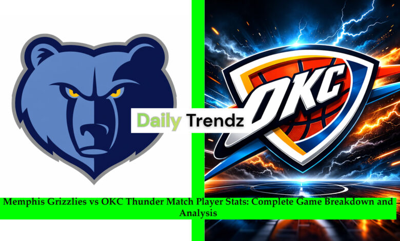 memphis grizzlies vs okc thunder match player stats