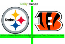 steelers vs bengals match player stats