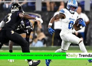 detroit lions vs baltimore ravens match player stats