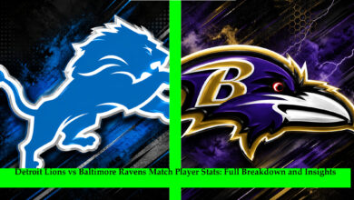 detroit lions vs baltimore ravens match player stats