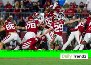 Oklahoma Sooners Football vs Alabama Crimson Tide Football Match Player Stats